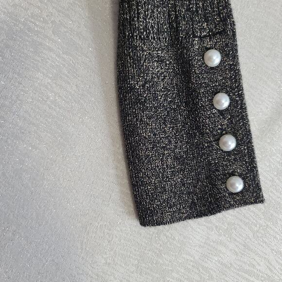 Daniel Rainn fitted Lurex Metallic gold detail black sweater size XXL Office - Picture 6 of 9